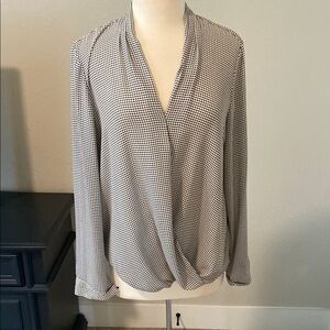 Women's Black and White Checkered Top